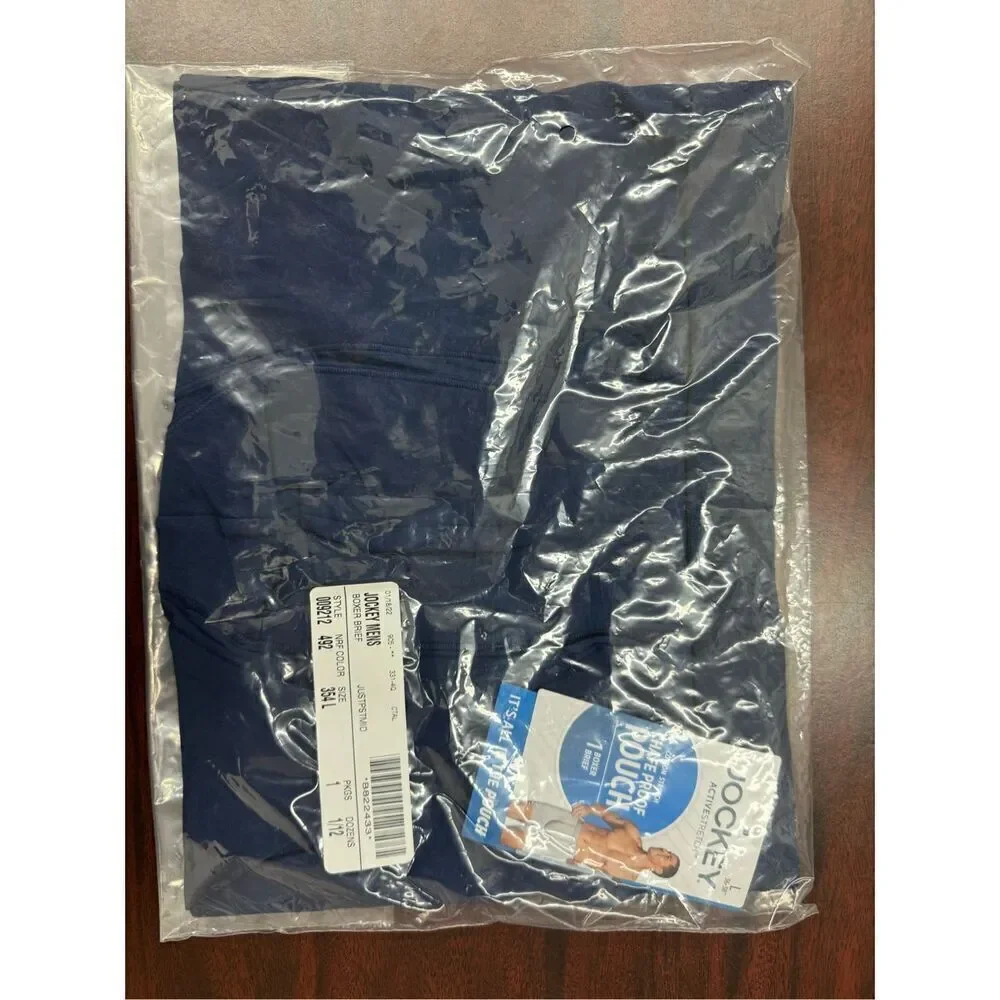 NWT Jockey Navy Chafe Proof Pouch Size Large Boxers